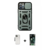 MARSİLYAN™- iPhone 12 Pro Kılıf Ahenk Klasik - Şeffaf 360 Full Body Arka Koruyucu + Shine Kamera Lens - GS