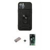 MARSİLYAN™- iPhone 12 Pro Kılıf Ahenk Klasik - Şeffaf 360 Full Body Arka Koruyucu + Shine Kamera Lens Koruma Cam - SABE