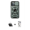 MARSİLYAN™- iPhone 12 Pro Kılıf Ahenk Klasik - Şeffaf Uv Polymer Nano Ekran Koruyucu + Kamera Lens Koruma Cam - SF