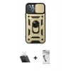 MARSİLYAN™- iPhone 12 Pro Kılıf Ahenk Klasik - Şeffaf Uv Polymer Nano Ekran Koruyucu + Kamera Lens Koruma Cam - SF