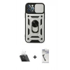 MARSİLYAN™- iPhone 12 Pro Kılıf Ahenk Klasik - Şeffaf Uv Polymer Nano Ekran Koruyucu + Kamera Lens Koruma Cam - SF