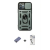 MARSİLYAN™- iPhone 12 Pro Kılıf Ahenk Klasik - Şeffaf Uv Polymer Nano Ekran Koruyucu + Metal Kamera Lens Koruma Cam - GD