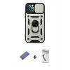 MARSİLYAN™- iPhone 12 Pro Kılıf Ahenk Klasik - Şeffaf Uv Polymer Nano Ekran Koruyucu + Metal Kamera Lens Koruma Cam - GD