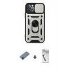 MARSİLYAN™- iPhone 12 Pro Kılıf Ahenk Klasik - Şeffaf Uv Polymer Nano Ekran Koruyucu + Metal Kamera Lens Koruma Cam - KI