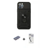 MARSİLYAN™- iPhone 12 Pro Kılıf Ahenk Klasik - Şeffaf Uv Polymer Nano Ekran Koruyucu + Renkli Kamera Lens Koruma Cam - MI