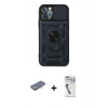 MARSİLYAN™- iPhone 12 Pro Kılıf Ahenk Klasik - Şeffaf Uv Polymer Nano Ekran Koruyucu + Renkli Kamera Lens Koruma Cam - MI