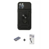 MARSİLYAN™- iPhone 12 Pro Kılıf Ahenk Klasik - Şeffaf Uv Polymer Nano Ekran Koruyucu + Sarı Renkli Kamera Lens Koruma Cam