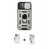 MARSİLYAN™- iPhone 12 Pro Kılıf Ahenk Klasik - Şeffaf Uv Polymer Nano Ekran Koruyucu + Shine Kamera Lens - GD