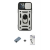 MARSİLYAN™- iPhone 12 Pro Kılıf Ahenk Klasik - Şeffaf Uv Polymer Nano Ekran Koruyucu + Shine Kamera Lens Koruma Cam - SH