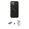MARSİLYAN™- iPhone 12 Pro Kılıf Ahenk Klasik - Şeffaf Uv Polymer Nano Ekran Koruyucu + Turuncu Renkli Kamera Lens Koruma Cam