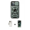MARSİLYAN™- iPhone 12 Pro Kılıf Ahenk Klasik - Siyah 360 Mat Full Body Arka Koruyucu + Shine Kamera Lens - GD