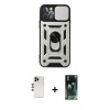 MARSİLYAN™- iPhone 12 Pro Kılıf Ahenk Klasik - Siyah 360 Mat Full Body Arka Koruyucu + Shine Kamera Lens - GD