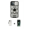 MARSİLYAN™- iPhone 12 Pro Kılıf Ahenk Klasik - Siyah 360 Mat Full Body Arka Koruyucu + Shine Kamera Lens - GS