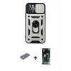 MARSİLYAN™- iPhone 12 Pro Kılıf Ahenk Klasik - Siyah 360 Mat Full Body Arka Koruyucu + Renkli Kamera Lens Koruma Cam - SI