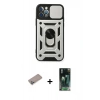 MARSİLYAN™- iPhone 12 Pro Kılıf Ahenk Klasik - Siyah 360 Mat Full Body Arka Koruyucu + Shine Kamera Lens Koruma Cam - SABE