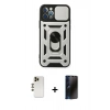 MARSİLYAN™- iPhone 12 Pro Kılıf Ahenk Klasik - Siyah 3D Antistatik Hayalet Cam Ekran Koruyucu + Shine Kamera Lens - GD