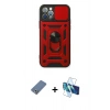 MARSİLYAN™- iPhone 12 Pro Kılıf Ahenk Klasik - Siyah 3D Antistatik Seramik Nano Ekran Koruyucu + Metal Kamera Lens Koruma Cam - AKYL