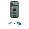 MARSİLYAN™- iPhone 12 Pro Kılıf Ahenk Klasik - Siyah 3D Antistatik Seramik Nano Ekran Koruyucu + Shine Kamera Lens Koruma Cam - MI