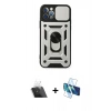 MARSİLYAN™- iPhone 12 Pro Kılıf Ahenk Klasik - Siyah 3D Antistatik Seramik Nano Ekran Koruyucu + Kamera Lens Koruma Cam - SF
