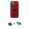 MARSİLYAN™- iPhone 12 Pro Kılıf Ahenk Klasik - Siyah 3D Antistatik Seramik Nano Ekran Koruyucu + Kamera Lens Koruma Cam - SF