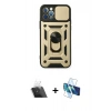 MARSİLYAN™- iPhone 12 Pro Kılıf Ahenk Klasik - Siyah 3D Antistatik Seramik Nano Ekran Koruyucu + Kamera Lens Koruma Cam - SF