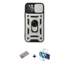 MARSİLYAN™- iPhone 12 Pro Kılıf Ahenk Klasik - Siyah 3D Antistatik Seramik Nano Ekran Koruyucu + Shine Kamera Lens Koruma Cam - SABE
