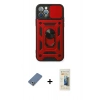 MARSİLYAN™- iPhone 12 Pro Kılıf Ahenk Klasik - Siyah 6D Mat Seramik Hayalet Nano Ekran Koruyucu + Metal Kamera Lens Koruma Cam - AKYL
