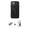 MARSİLYAN™- iPhone 12 Pro Kılıf Ahenk Klasik - Siyah 6D Mat Seramik Hayalet Nano Ekran Koruyucu + Shine Kamera Lens Koruma Cam - GI