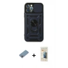 MARSİLYAN™- iPhone 12 Pro Kılıf Ahenk Klasik - Siyah 6D Mat Seramik Hayalet Nano Ekran Koruyucu + Shine Kamera Lens Koruma Cam - GI