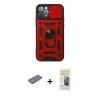 MARSİLYAN™- iPhone 12 Pro Kılıf Ahenk Klasik - Siyah 6D Mat Seramik Hayalet Nano Ekran Koruyucu + Renkli Kamera Lens Koruma Cam - PE