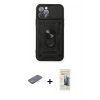 MARSİLYAN™- iPhone 12 Pro Kılıf Ahenk Klasik - Siyah 6D Mat Seramik Hayalet Nano Ekran Koruyucu + Renkli Kamera Lens Koruma Cam - PE
