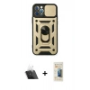 MARSİLYAN™- iPhone 12 Pro Kılıf Ahenk Klasik - Siyah 6D Mat Seramik Hayalet Nano Ekran Koruyucu + Kamera Lens Koruma Cam - SF
