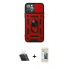 MARSİLYAN™- iPhone 12 Pro Kılıf Ahenk Klasik - Siyah 6D Mat Seramik Hayalet Nano Ekran Koruyucu + Kamera Lens Koruma Cam - SF