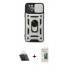 MARSİLYAN™- iPhone 12 Pro Kılıf Ahenk Klasik - Siyah 6D Mat Seramik Hayalet Nano Ekran Koruyucu + Kamera Lens Koruma Cam - SF