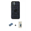 MARSİLYAN™- iPhone 12 Pro Kılıf Ahenk Klasik - Siyah 6D Mat Seramik Hayalet Nano Ekran Koruyucu + Shine Kamera Lens Koruma Cam - GD