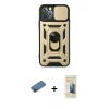 MARSİLYAN™- iPhone 12 Pro Kılıf Ahenk Klasik - Siyah 6D Mat Seramik Hayalet Nano Ekran Koruyucu + Shine Kamera Lens Koruma Cam - GD