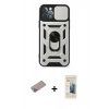 MARSİLYAN™- iPhone 12 Pro Kılıf Ahenk Klasik - Siyah 6D Mat Seramik Hayalet Nano Ekran Koruyucu + Sierra Blue Shine Kamera Lens Koruma Cam