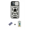 MARSİLYAN™- iPhone 12 Pro Kılıf Ahenk Klasik - Siyah Polymer Nano Ekran Koruyucu + Metal Kamera Lens Koruma Cam - GD