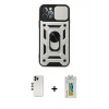 MARSİLYAN™- iPhone 12 Pro Kılıf Ahenk Klasik - Siyah Polymer Nano Ekran Koruyucu + Shine Kamera Lens - GD
