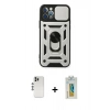 MARSİLYAN™- iPhone 12 Pro Kılıf Ahenk Klasik - Siyah Polymer Nano Ekran Koruyucu + Shine Kamera Lens - GS