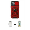 MARSİLYAN™- iPhone 12 Pro Kılıf Ahenk Klasik - Siyah Polymer Nano Ekran Koruyucu + Shine Kamera Lens - GS
