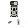 MARSİLYAN™- iPhone 12 Pro Kılıf Ahenk Klasik - Siyah Polymer Nano Ekran Koruyucu + Shine Kamera Lens Koruma Cam - GD
