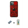 MARSİLYAN™- iPhone 12 Pro Kılıf Ahenk Klasik - Siyah Polymer Nano Ekran Koruyucu + Shine Kamera Lens Koruma Cam - SH
