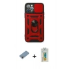 MARSİLYAN™- iPhone 12 Pro Kılıf Ahenk Klasik - Siyah Polymer Nano Ekran Koruyucu + Shine Kamera Lens Koruma Cam - GI