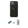 MARSİLYAN™- iPhone 12 Pro Kılıf Ahenk Klasik - Siyah Polymer Nano Ekran Koruyucu + Shine Kamera Lens Koruma Cam - GD