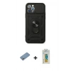 MARSİLYAN™- iPhone 12 Pro Kılıf Ahenk Klasik - Siyah Polymer Nano Ekran Koruyucu + Shine Kamera Lens Koruma Cam - GS