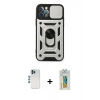 MARSİLYAN™- iPhone 12 Pro Kılıf Ahenk Klasik - Siyah Polymer Nano Ekran Koruyucu + Shine Kamera Lens - MI