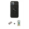 MARSİLYAN™- iPhone 12 Pro Kılıf Ahenk Klasik - Siyah Polymer Nano Ekran Koruyucu + Shine Kamera Lens Koruma Cam - SABE