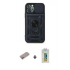 MARSİLYAN™- iPhone 12 Pro Kılıf Ahenk Klasik - Siyah Polymer Nano Ekran Koruyucu + Shine Kamera Lens Koruma Cam - SABE