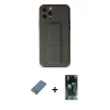 MARSİLYAN™- iPhone 12 Pro Kılıf Akış Doku - Şeffaf 360 Full Body Arka Koruyucu + Metal Kamera Lens Koruma Cam - AKYL
